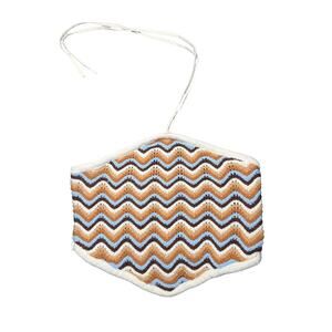 Womens striped knit halter cropped bandeau top small‎ festival going out concert